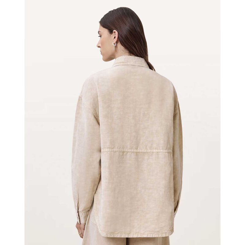 AllSaints Hettie Oversized Linen Blend Shacket image number 1
